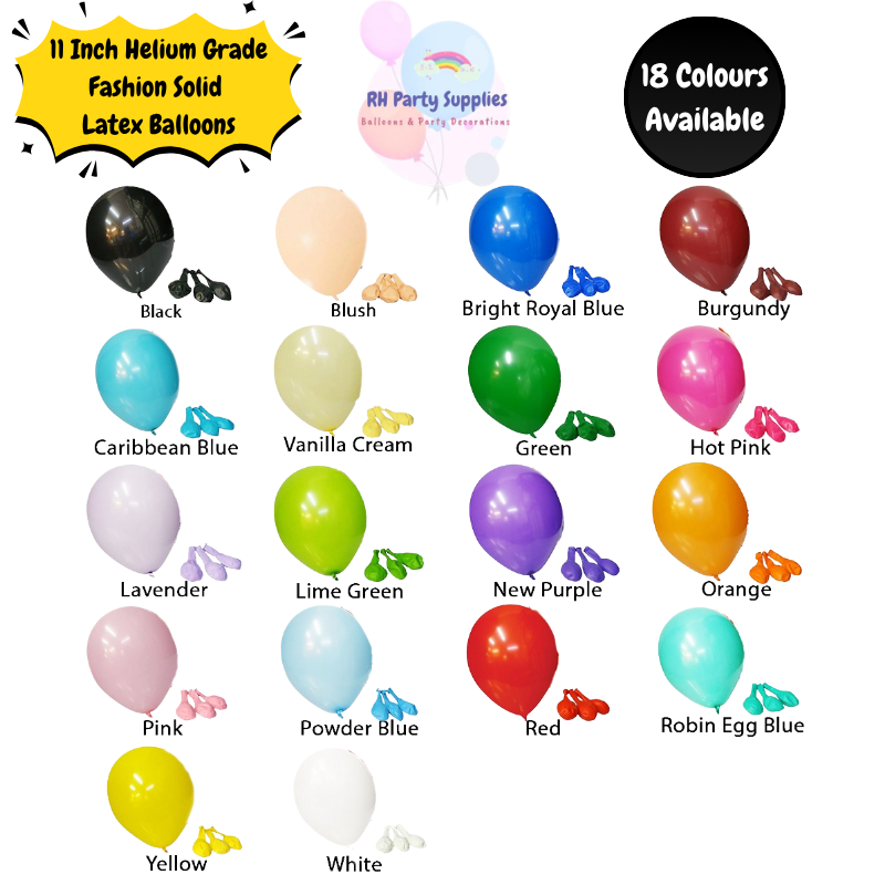 11 Inch Fashion Solid Latex Balloons (Single Pc)