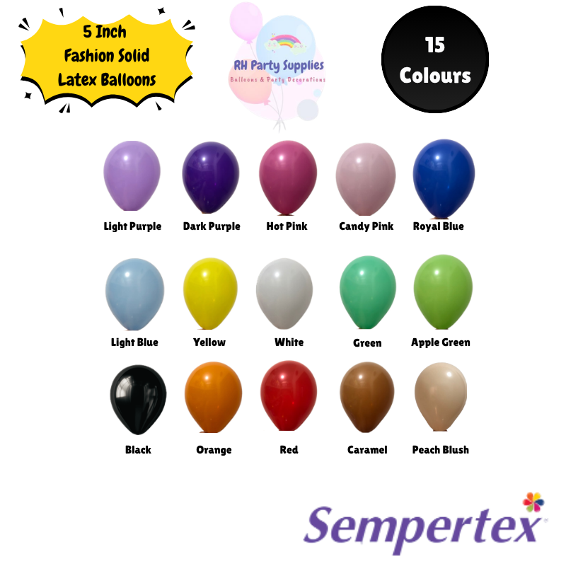 5 Inch Fashion Solid Latex Balloons ( Single Pc)