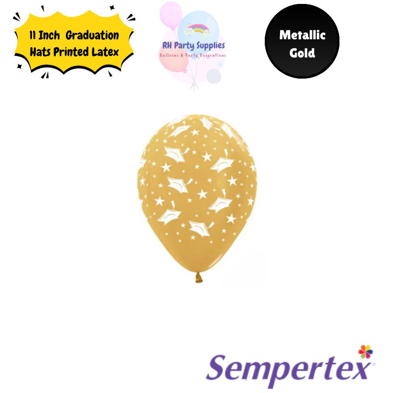 11 Inch Graduation Hats Printed Latex Balloons (Single Pc)