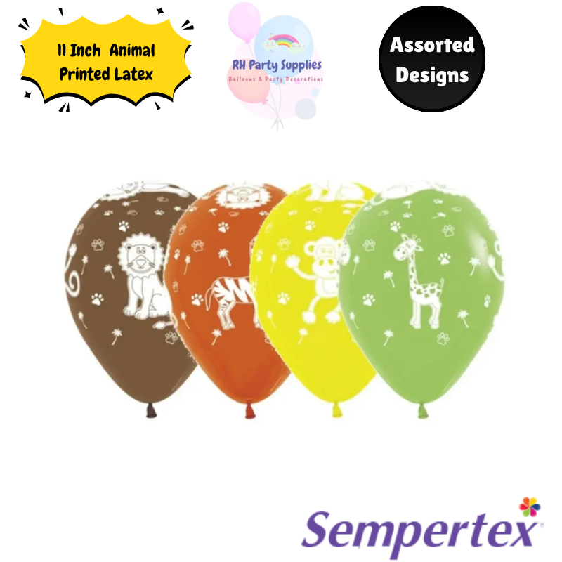 11 Inch Animal Printed Latex Balloons