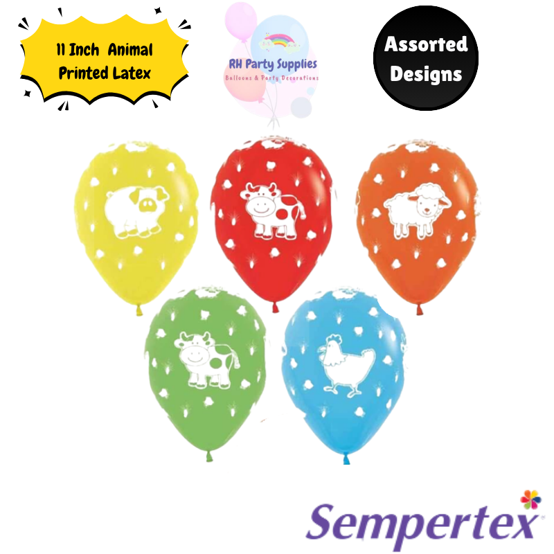 11 Inch Animal Printed Latex Balloons