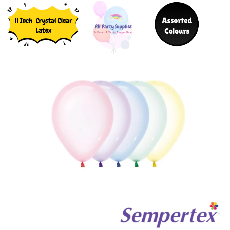 11 Inch Crystal Clear Latex Balloons