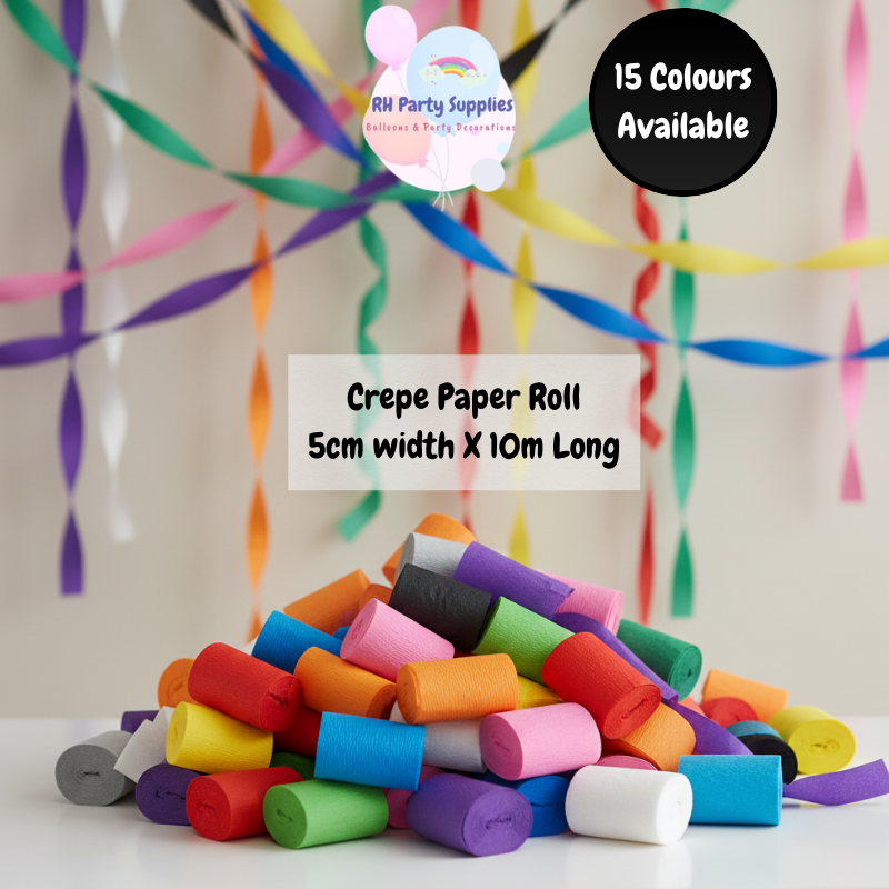 Crepe Paper Rolls (Each Roll 5cm width X 10m long)